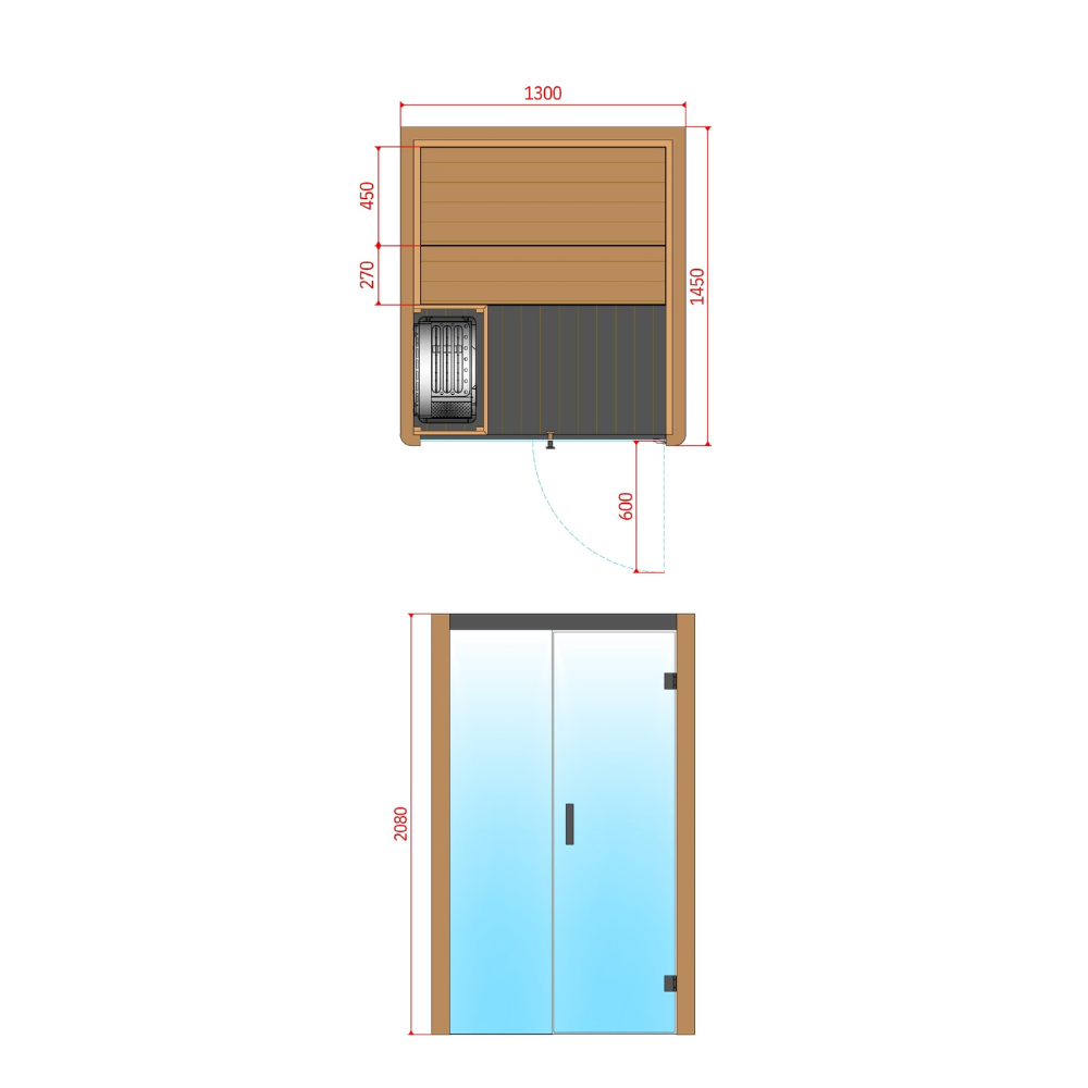 Hanscraft OKA Fusion Synergy 2 Person Sauna