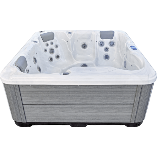 sunbeach 552-dl white hot tub side view available at hot tub liverpool