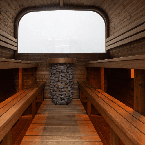 Hanscraft Quadra XL Wooden Back Outdoor Sauna for 4-6 Persons