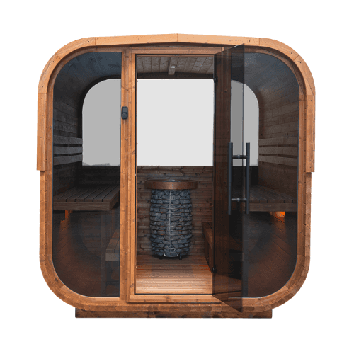 Hanscraft Quadra XL Wooden Back Outdoor Sauna for 4-6 Persons