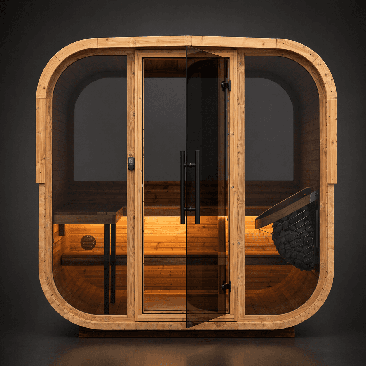 Hanscraft Quadra X Wooden Back Outdoor Sauna for 2-4 Persons