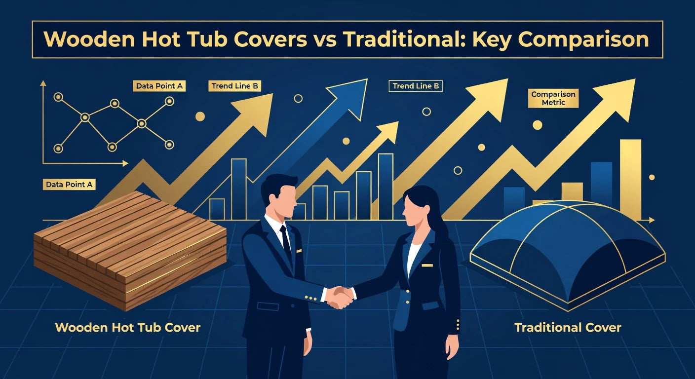 Professional header image for comparison analysis: Wooden Hot Tub Covers vs Traditional: Key Comparison