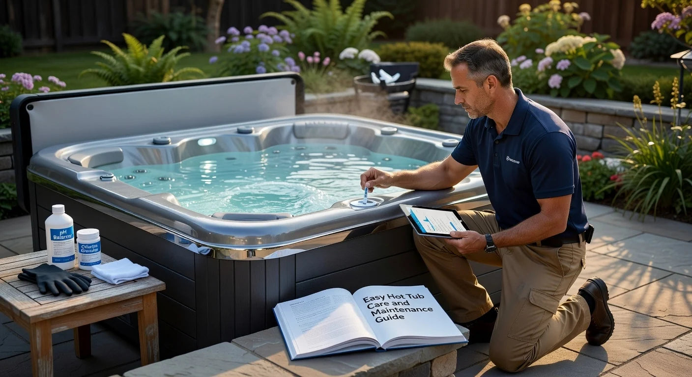 Professional header image for step-by-step guide: Easy Hot Tub Care and Maintenance Guide