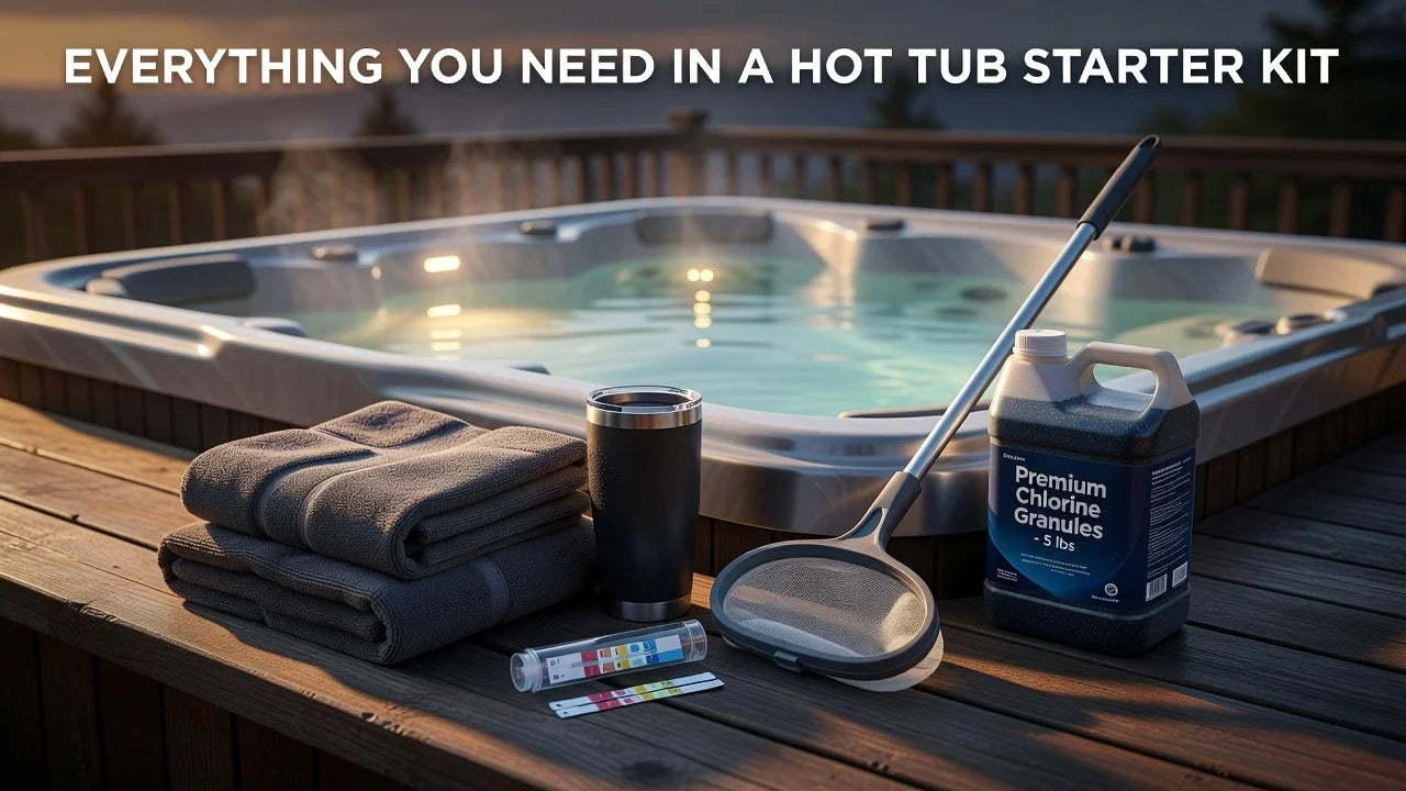 Professional header image for list-based article: Everything You Need in a Hot Tub Starter Kit
