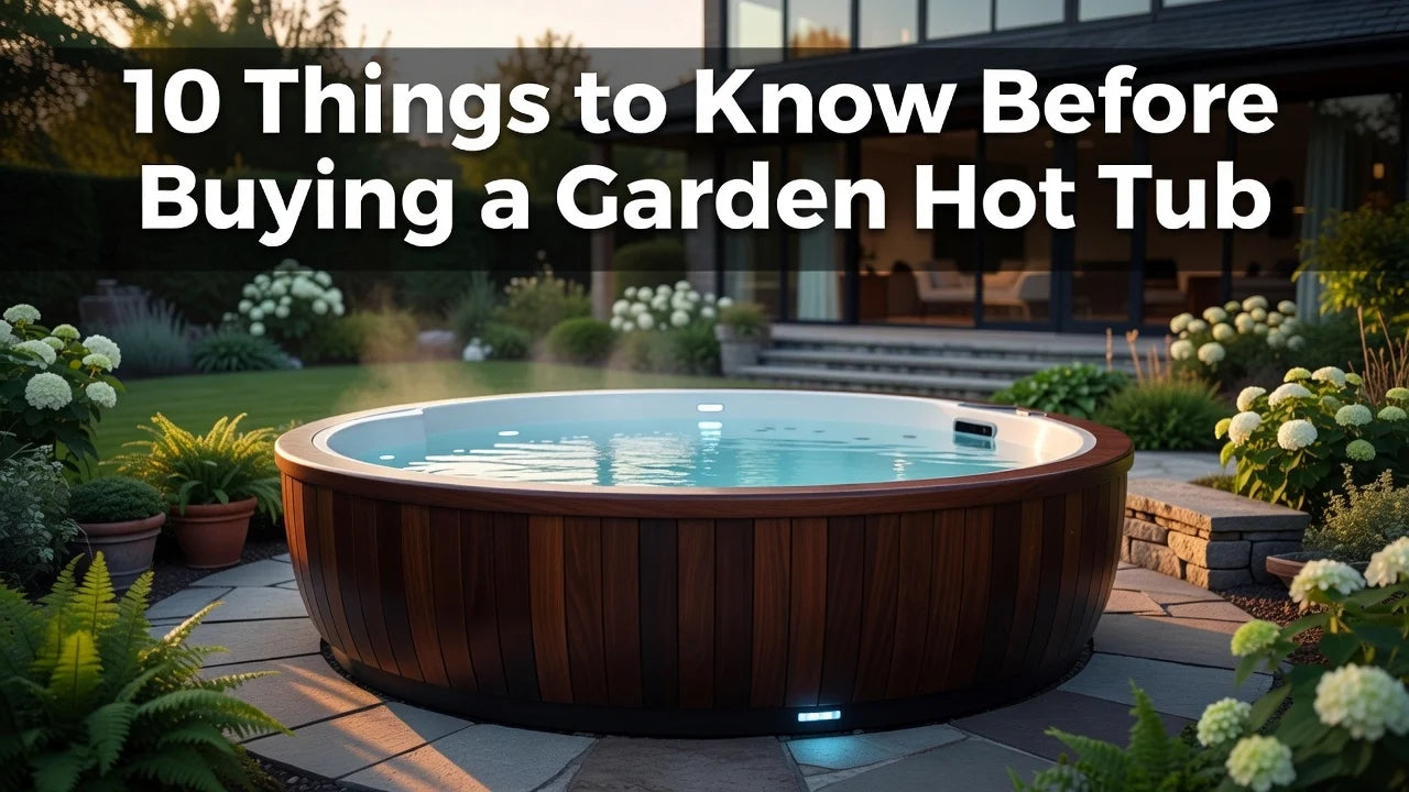 Professional header image for list-based article: 10 Things to Know Before Buying a Garden Hot Tub