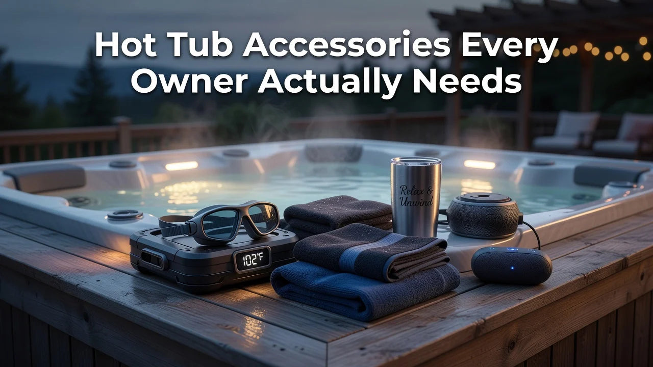 Professional header image for list-based article: Hot Tub Accessories Every Owner Actually Needs