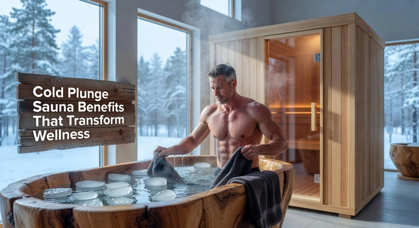 Professional header image for list-based article: Cold Plunge Sauna Benefits That Transform Wellness