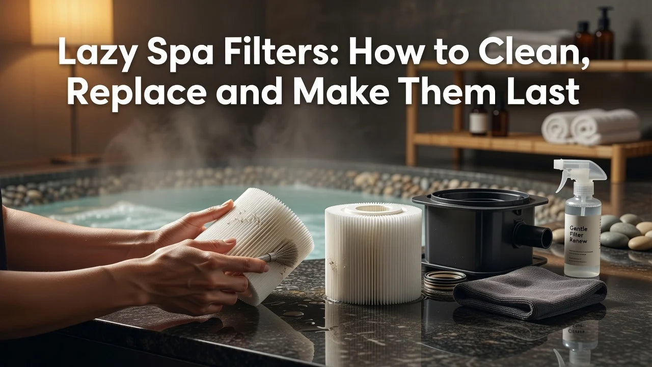 Professional header image for step-by-step guide: Lazy Spa Filters: How to Clean, Replace and Make Them Last