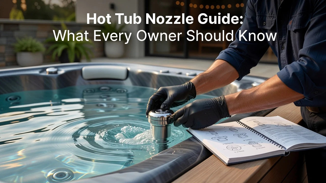 Professional header image for educational tutorial: Hot Tub Nozzle Guide: What Every Owner Should Know