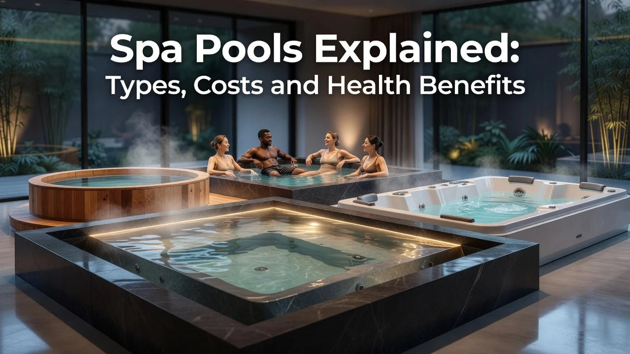 Professional header image for list-based article: Spa Pools Explained: Types, Costs and Health Benefits