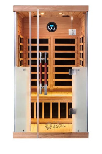 sun & soul 2 person infrared sauna available at hot tub liverpool