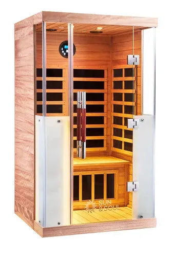 sun & soul 2 person infrared sauna available at hot tub liverpool