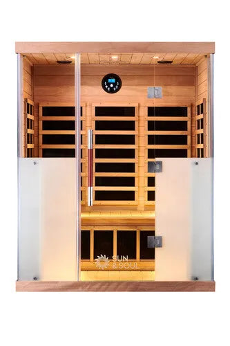 sun & soul 3 person infrared sauna available at hot tub liverpool