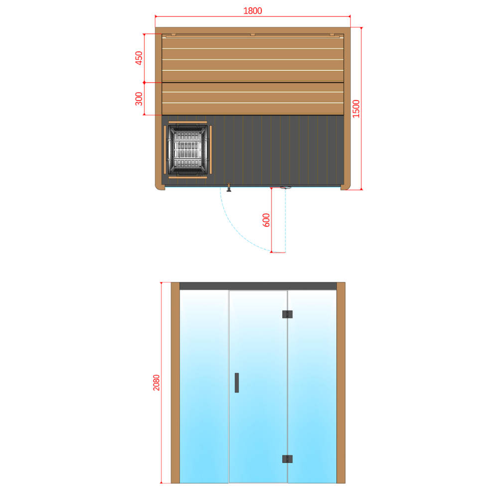 Hanscraft Pure Essential Indoor Sauna - 3 Person