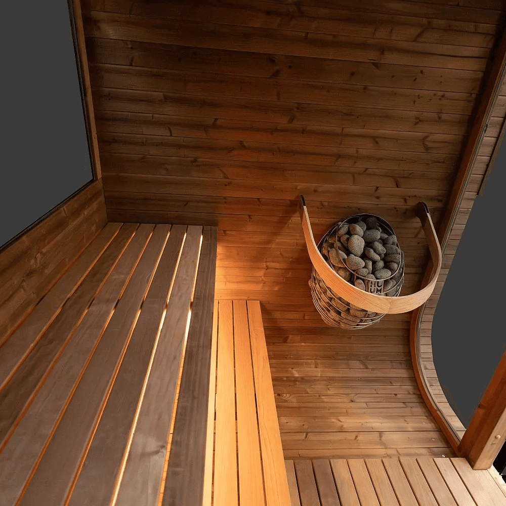 Hanscraft Quadra X Half Glass Back Outdoor Sauna for 2-4 Persons