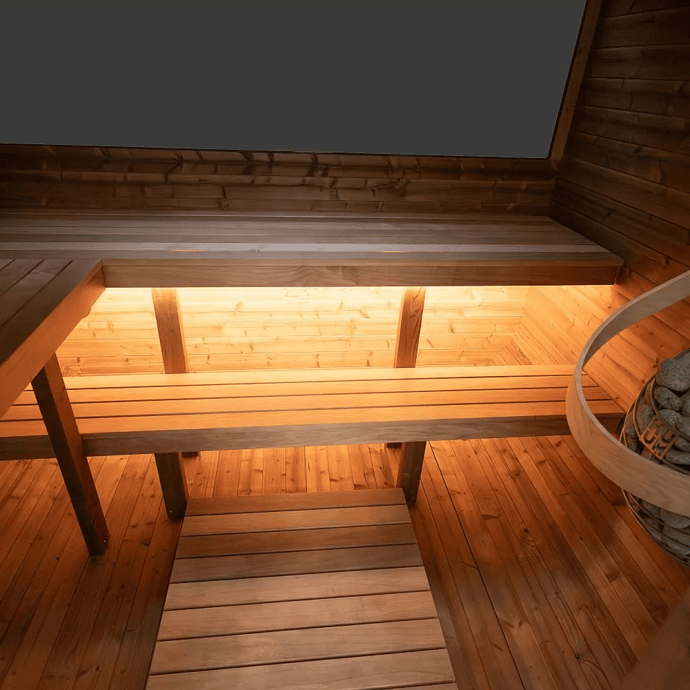 Hanscraft Quadra X Half Glass Back Outdoor Sauna for 2-4 Persons