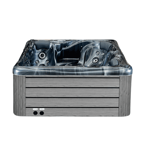 Front view of Neptune hot tub with modern paneling.