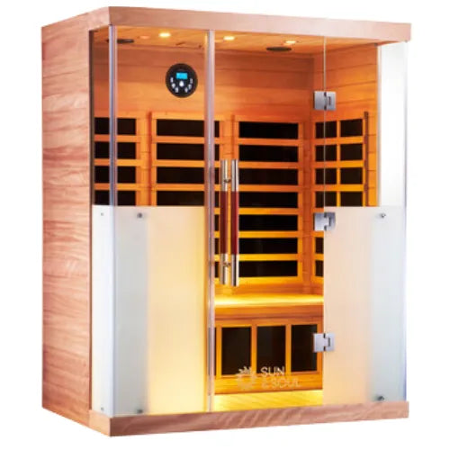 sun & soul 3 person infrared sauna available at hot tub liverpool