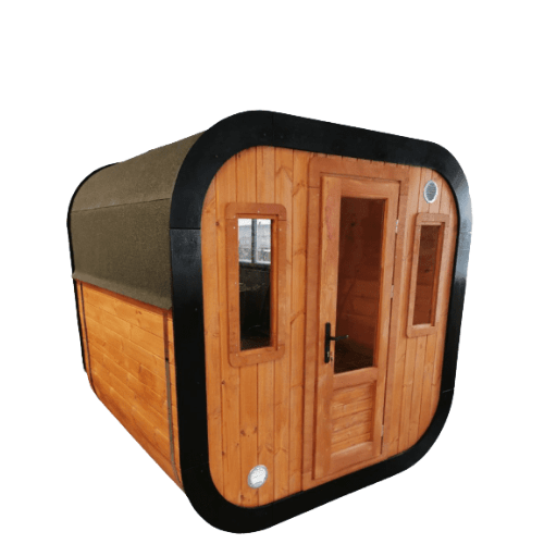 Sunbeach Cubic Outdoor Sauna with Full Rear Panoramic Wall (Pre-Built) - Hot Tub Liverpool