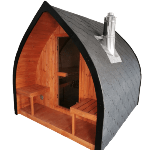 Sunbeach Leaf Outdoor Sauna with Full Rear Panoramic Wall (Pre-Built) - Hot Tub Liverpool