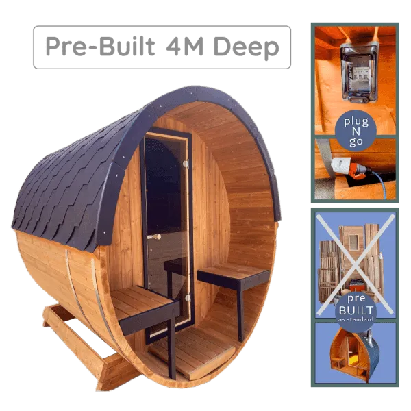 Sunbeach Lux 4m Barrel Sauna (Pre-Built) - Hot Tub Liverpool