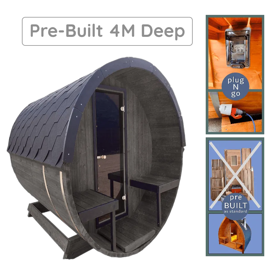 Sunbeach Lux 4m Barrel Sauna (Pre-Built) - Hot Tub Liverpool